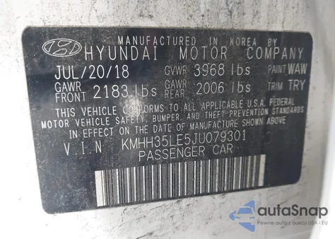 2018 Hyundai Elantra Gt from USA, damaged, VIN KMHH35LE5JU079301
